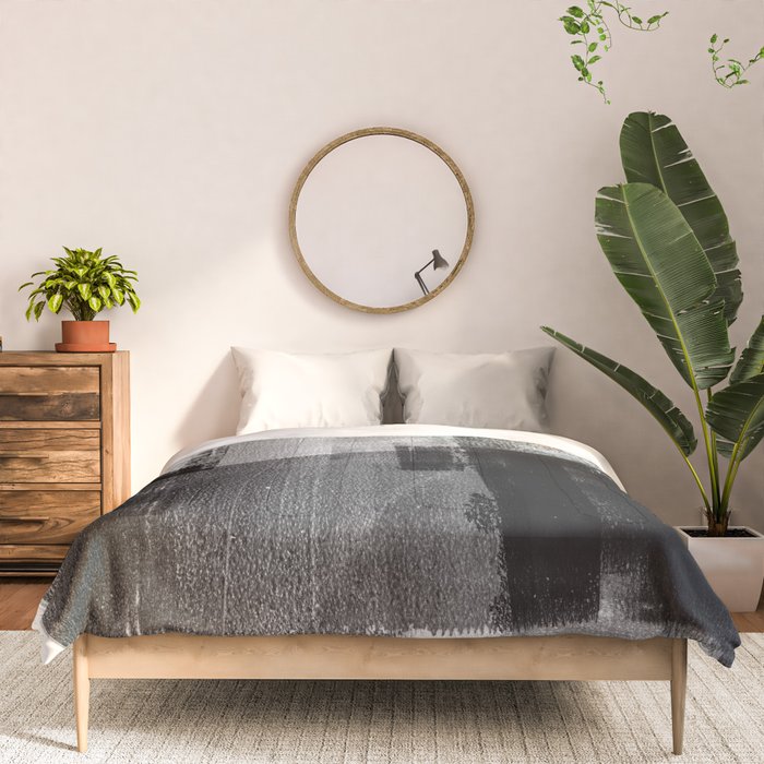 Black and White Minimalist Industrial Abstract Comforter Gallery Image 3
