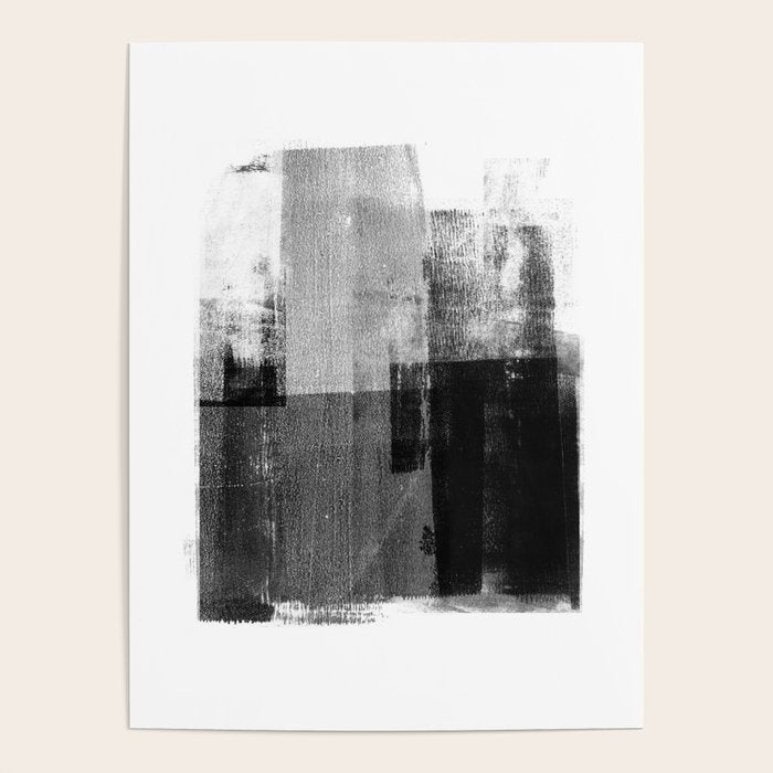 Black and White Minimalist Industrial Abstract Poster Gallery Image 1