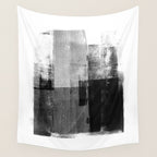 Black and White Minimalist Industrial Abstract Wall Tapestry Gallery Image 4