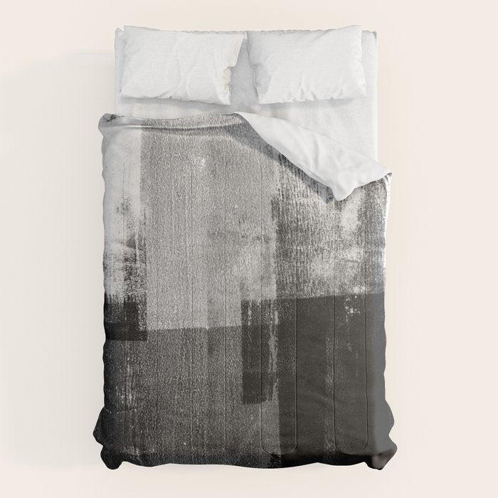 Black and White Minimalist Industrial Abstract Comforter Gallery Image 6