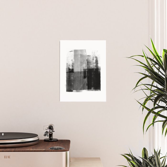 Black and White Minimalist Industrial Abstract Poster Gallery Image 2