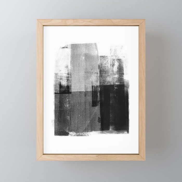 Black and White Minimalist Industrial Abstract Mini Art Print Gallery Image 1