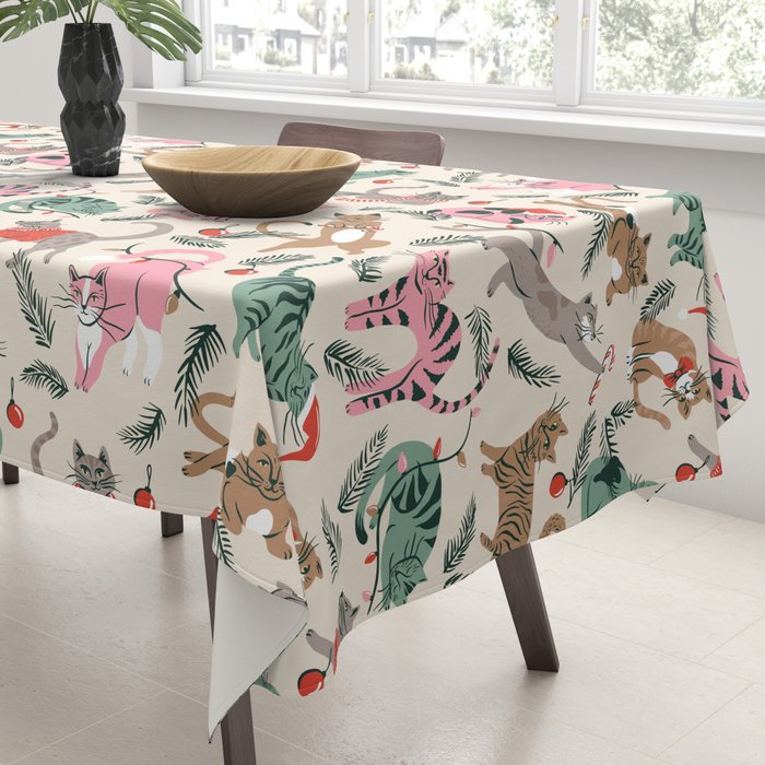 Silly Christmas Cats Tablecloth Gallery Image 3
