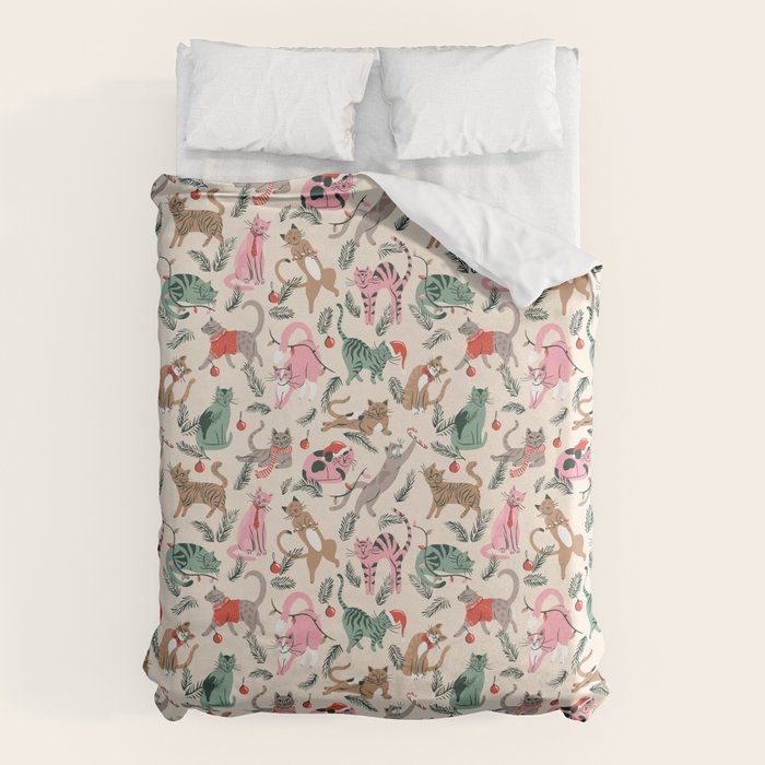 Silly Christmas Cats Duvet Cover Gallery Image 1