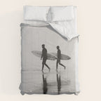 Surf Shadows - Monochrome Ocean Photography Comforter Gallery Image 6