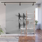 Surf Shadows - Monochrome Ocean Photography Wall Mural Gallery Image 1