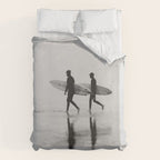 Surf Shadows - Monochrome Ocean Photography Duvet Cover Gallery Image 6