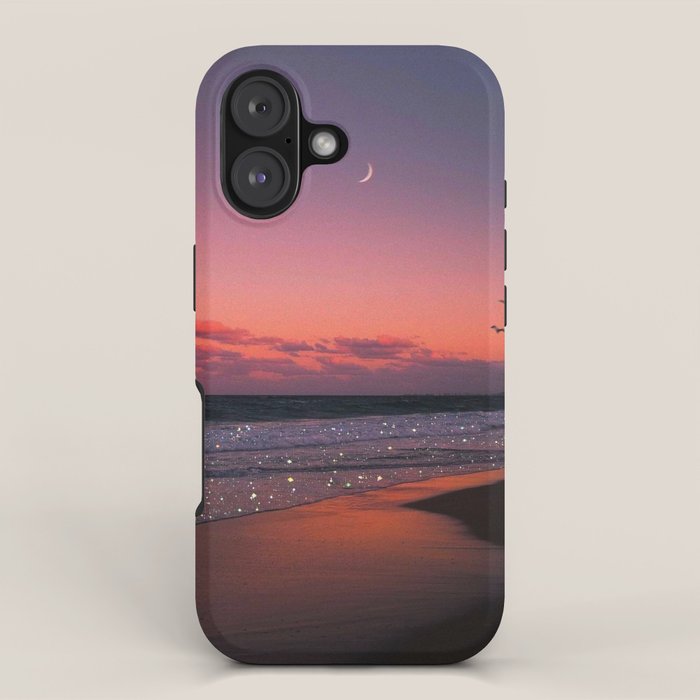 MOON LIGHT | ocean | sea | glitter | shiny | sunset | waves | nature |  seaside | Oceanside | beach iPhone Case Gallery Image 1