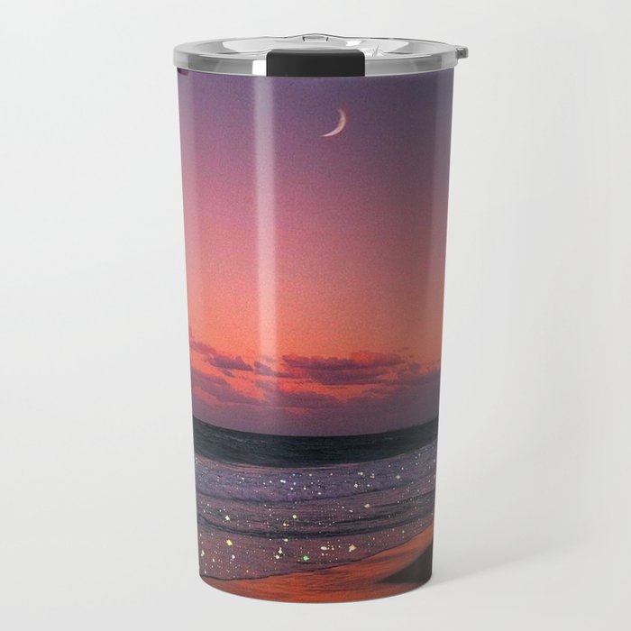 MOON LIGHT | ocean | sea | glitter | shiny | sunset | waves | nature |  seaside | Oceanside | beach Travel Mug Gallery Image 1