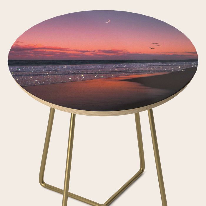 MOON LIGHT | ocean | sea | glitter | shiny | sunset | waves | nature |  seaside | Oceanside | beach Side Table Gallery Image 2