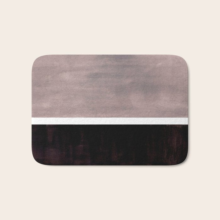 Mid Century Modern Minimalist Art Colorblock Rothko Inspired Squares Grey and Black Simple Abstract Bath Mat Gallery Image 1