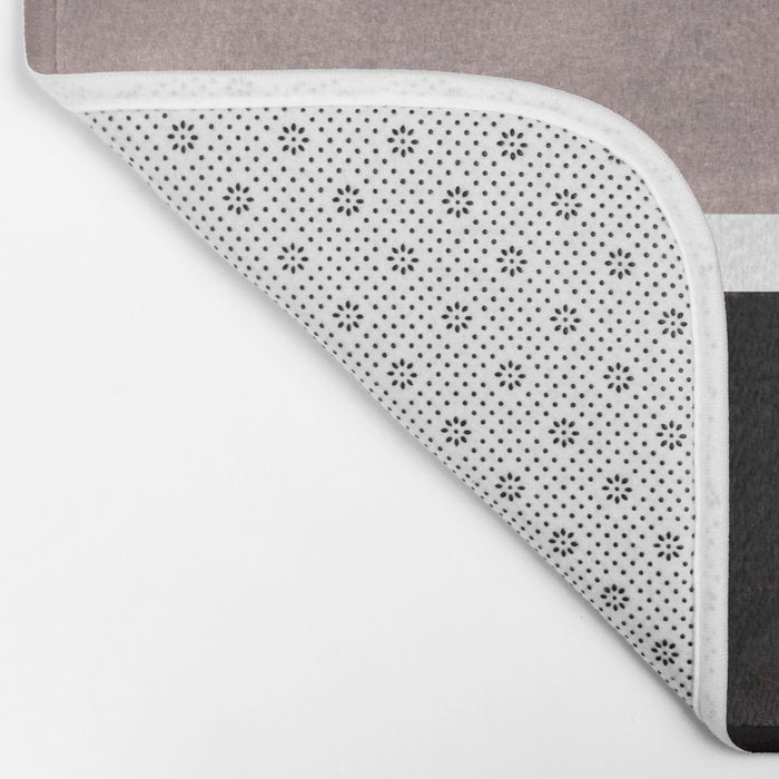 Mid Century Modern Minimalist Art Colorblock Rothko Inspired Squares Grey and Black Simple Abstract Bath Mat Gallery Image 2