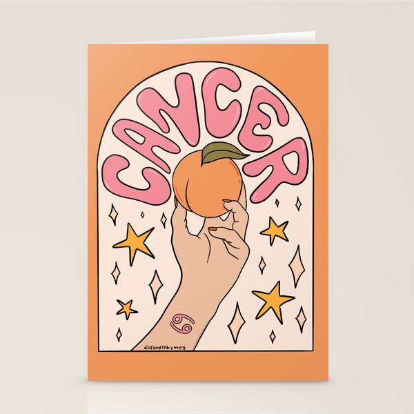 Cancer Peach Stationery Card Gallery Image 2