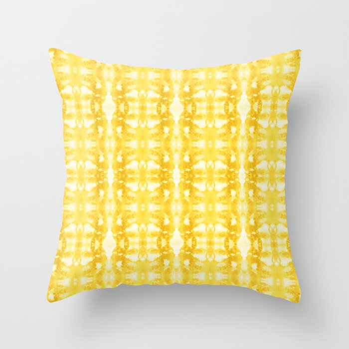 Tie Dye Yellows Throw Pillow Gallery Image 1