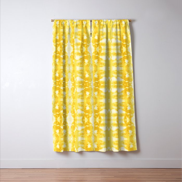 Tie Dye Yellows Window Curtain Gallery Image 3