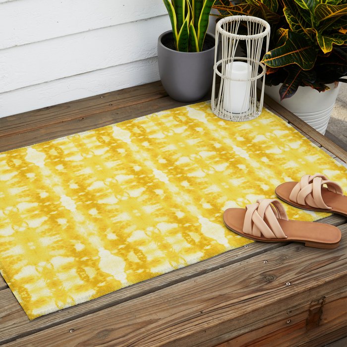 Tie Dye Yellows Outdoor Rug Gallery Image 2