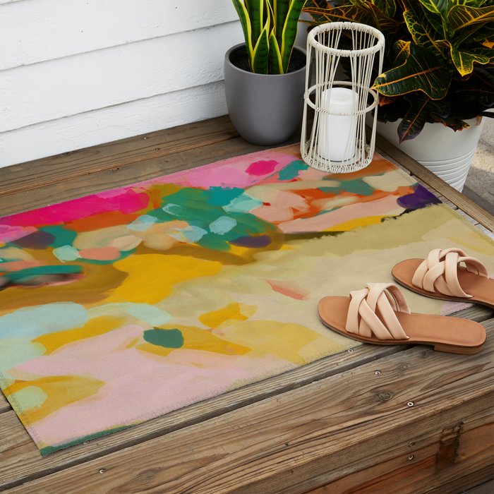 landscape light & pink clouds Outdoor Rug Gallery Image 2