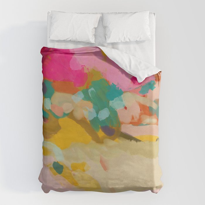 landscape light & pink clouds Duvet Cover Gallery Image 1