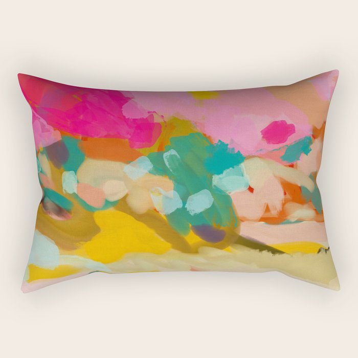 landscape light & pink clouds Rectangular Pillow Gallery Image 2