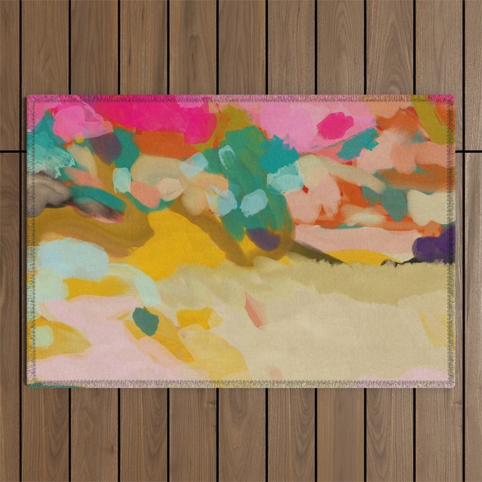landscape light & pink clouds Outdoor Rug Gallery Image 1