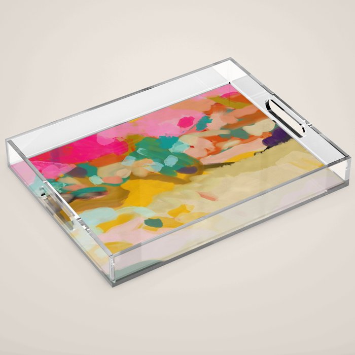 landscape light & pink clouds Acrylic Tray Gallery Image 1