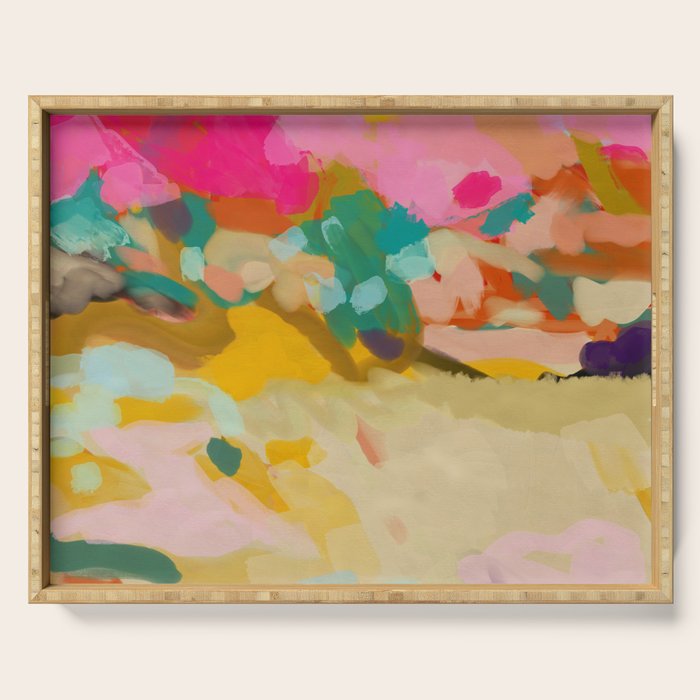 landscape light & pink clouds Serving Tray Gallery Image 1
