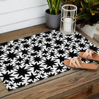 Black and white star shape pattern Outdoor Rug Gallery Image 2