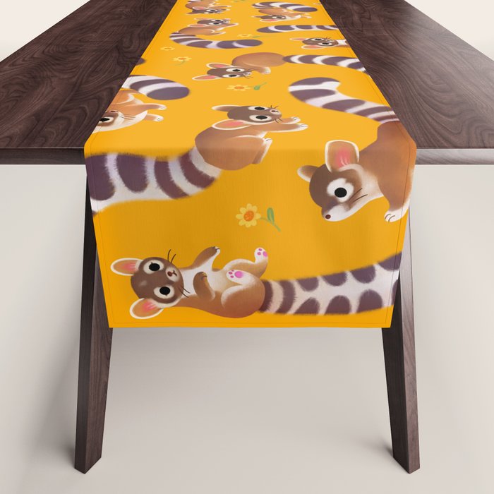 Ringtail - yellow Table Runner Gallery Image 1
