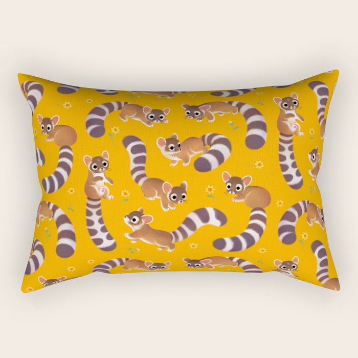 Ringtail - yellow Rectangular Pillow Gallery Image 2