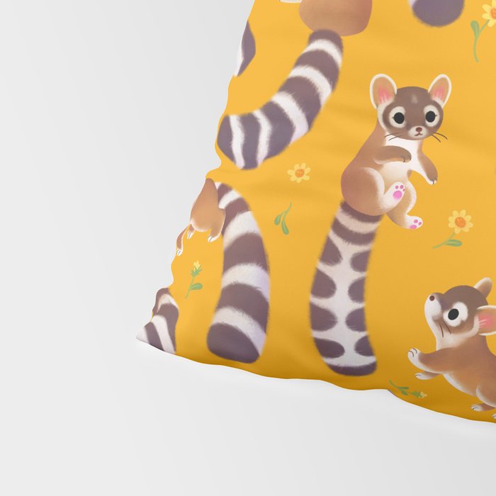 Ringtail - yellow Pillow Sham Gallery Image 4
