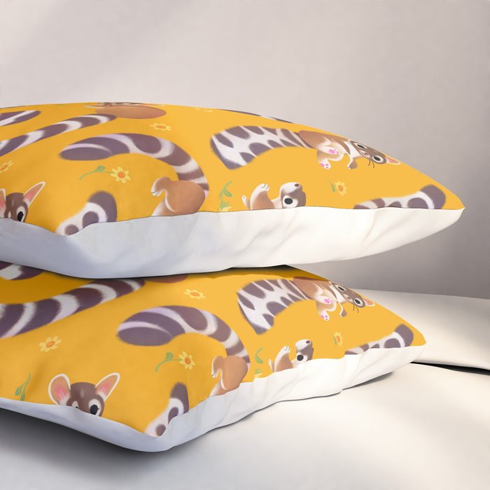 Ringtail - yellow Pillow Sham Gallery Image 3