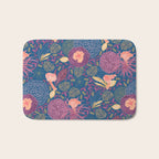 Forest Full of Wild Mushrooms in Navy Blue & Peach Bath Mat Gallery Image 1