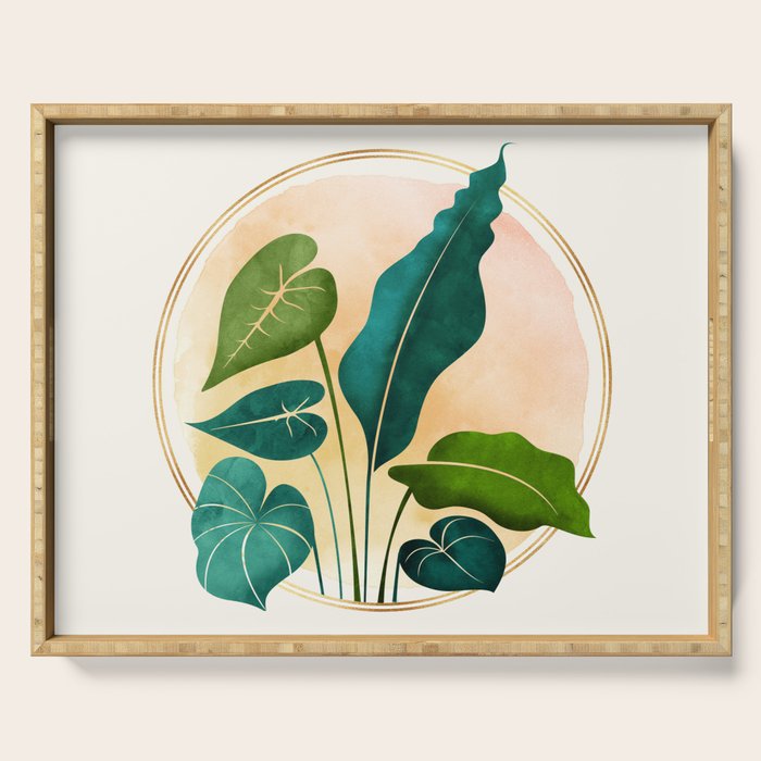 Opening Act Tropical Greenery Serving Tray Gallery Image 1