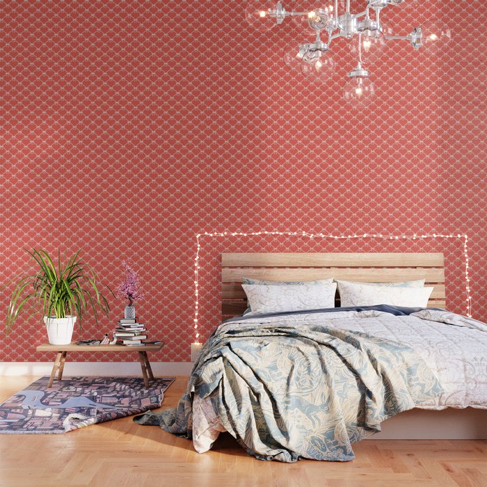 Bows & Ribbons Pattern XIII Bright Red Wallpaper Gallery Image 3