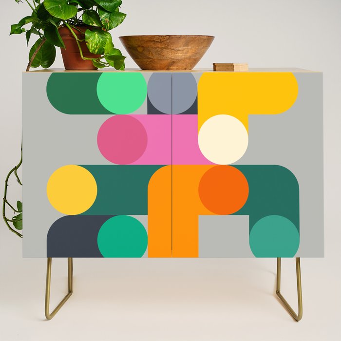 Modern Geometric 85A Credenza Gallery Image 1