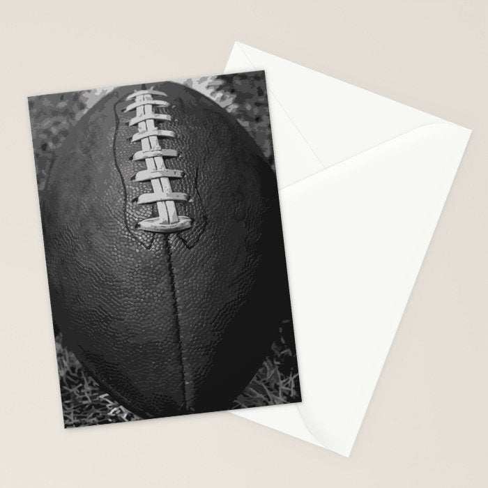 Big American Football black & white Stationery Card Gallery Image 2
