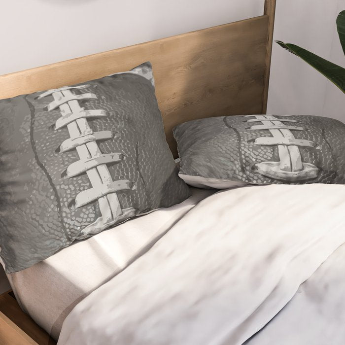 Big American Football black & white Pillow Sham Gallery Image 2