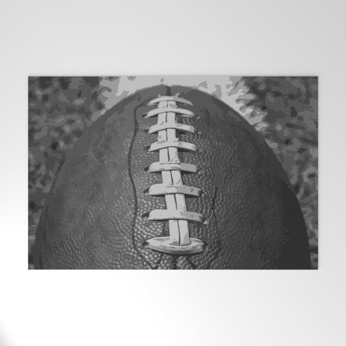 Big American Football black & white Welcome Mat Gallery Image 1