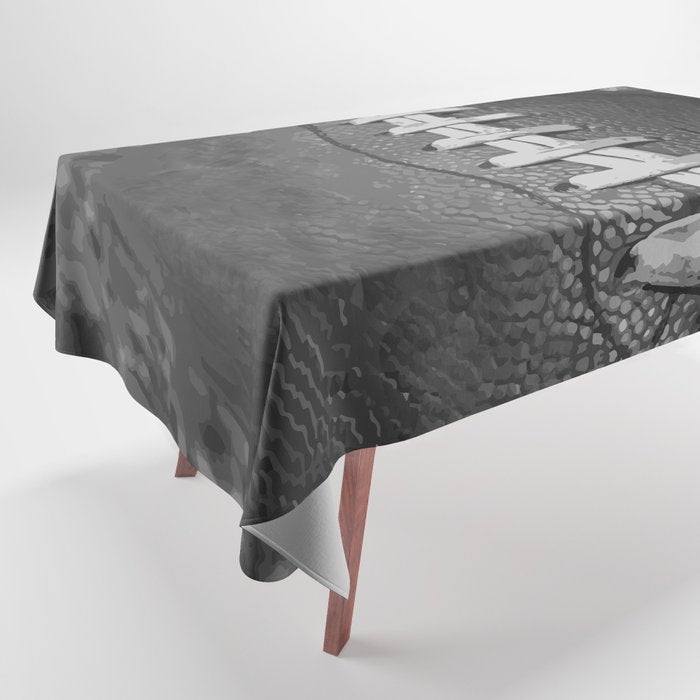 Big American Football black & white Tablecloth Gallery Image 1