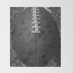 Big American Football black & white Throw Blanket Gallery Image 2