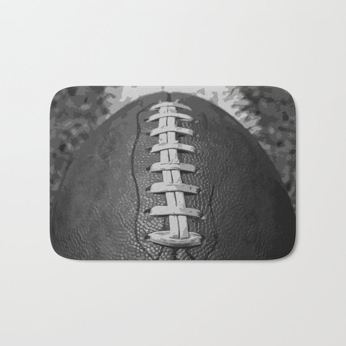 Big American Football black & white Bath Mat Gallery Image 1