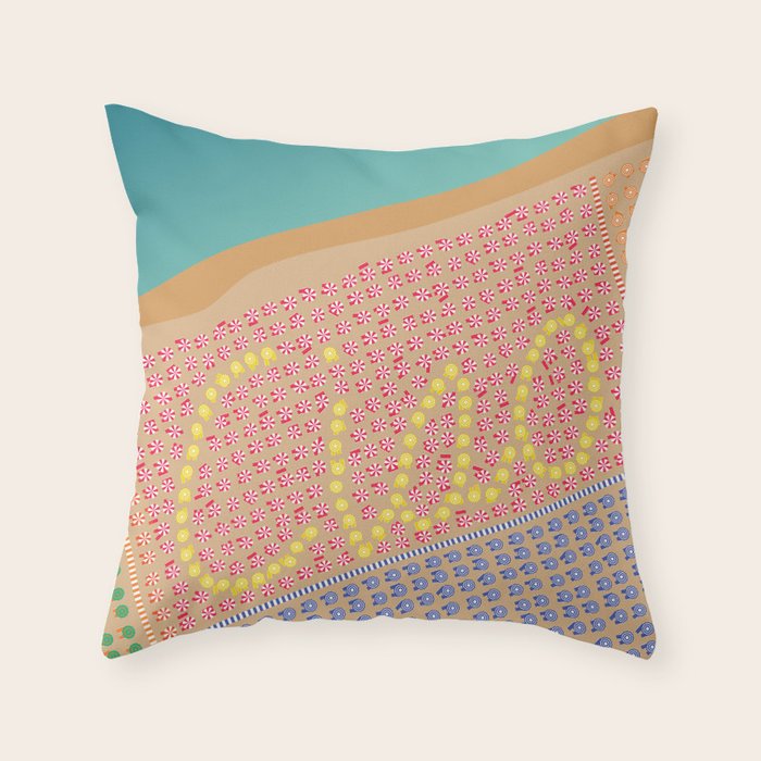 Ciao / Hello Italy Beach Umbrellas - Aerial Italian Throw Pillow Gallery Image 1