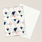 Mod Triangles - Navy Blush Mint Stationery Card Gallery Image 2