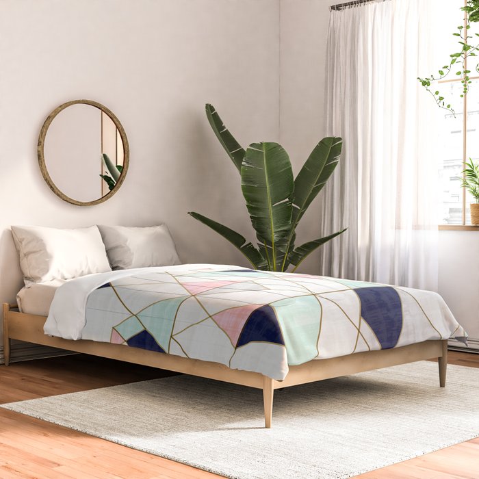 Mod Triangles - Navy Blush Mint Comforter Gallery Image 2