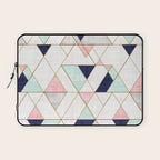 Mod Triangles - Navy Blush Mint Laptop Sleeve Gallery Image 1