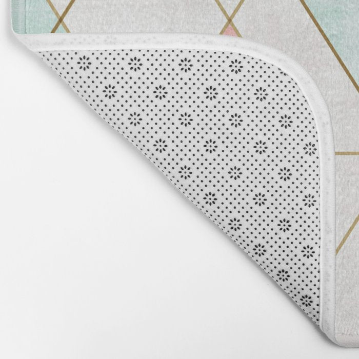 Mod Triangles - Navy Blush Mint Bath Mat Gallery Image 2