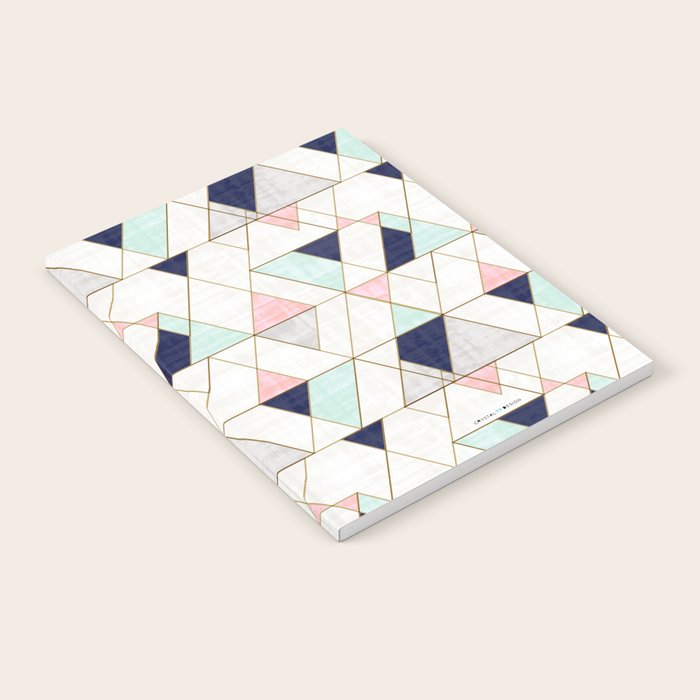 Mod Triangles - Navy Blush Mint Notebook Gallery Image 2