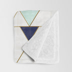 Mod Triangles - Navy Blush Mint Throw Blanket Gallery Image 3