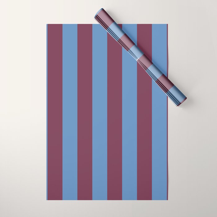 Duo I - Blue and Berry Stripes Wrapping Paper Gallery Image 1