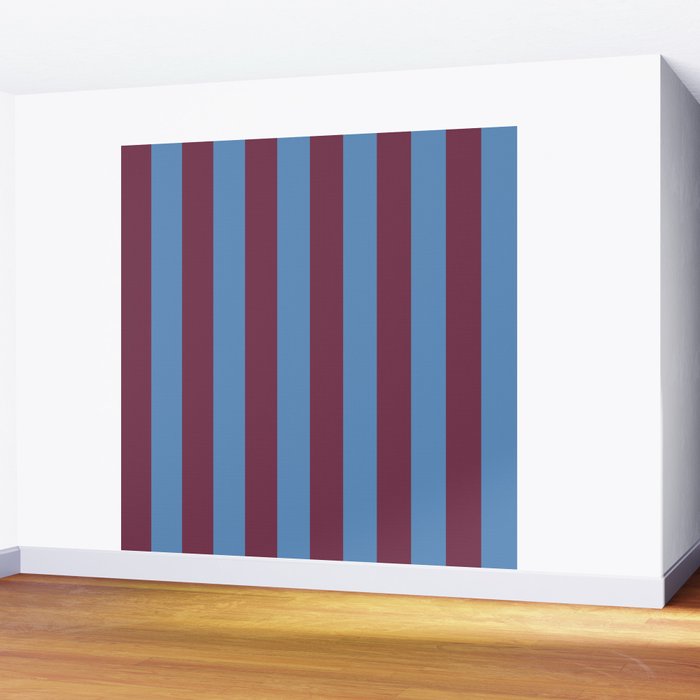 Duo I - Blue and Berry Stripes Wall Mural Gallery Image 2